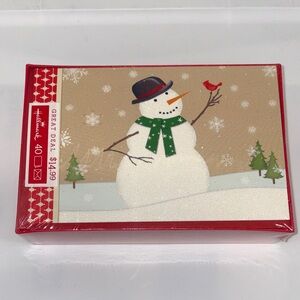 NEW Hallmark Red & Green Snowman Holiday 40 Card Set